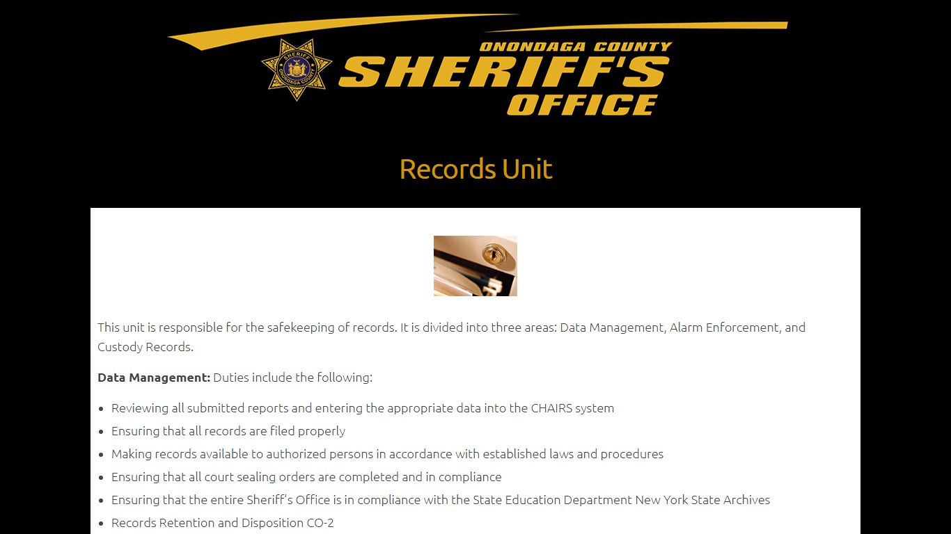 Records Unit – Onondaga County Sheriff's Office